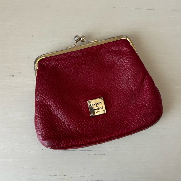 Dooney and Bourke red leather coin purse